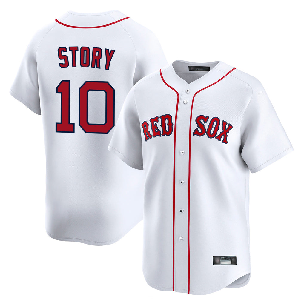 Punc B.Red Sox #10 Trevor Story Player White Limited Home Game Stitched Jerseys