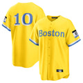 Punc B.Red Sox #10 Trevor Story Player Yellow Home Game Stitched Jerseys