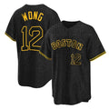 Punc B.Red Sox #12 Connor Wong Player Black Snake Skin City Home Game Stitched Jerseys