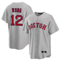 Punc B.Red Sox #12 Connor Wong Player Gray Road Home Game Stitched Jerseys