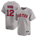 Punc B.Red Sox #12 Connor Wong Player Gray Road Limited Home Game Stitched Jerseys