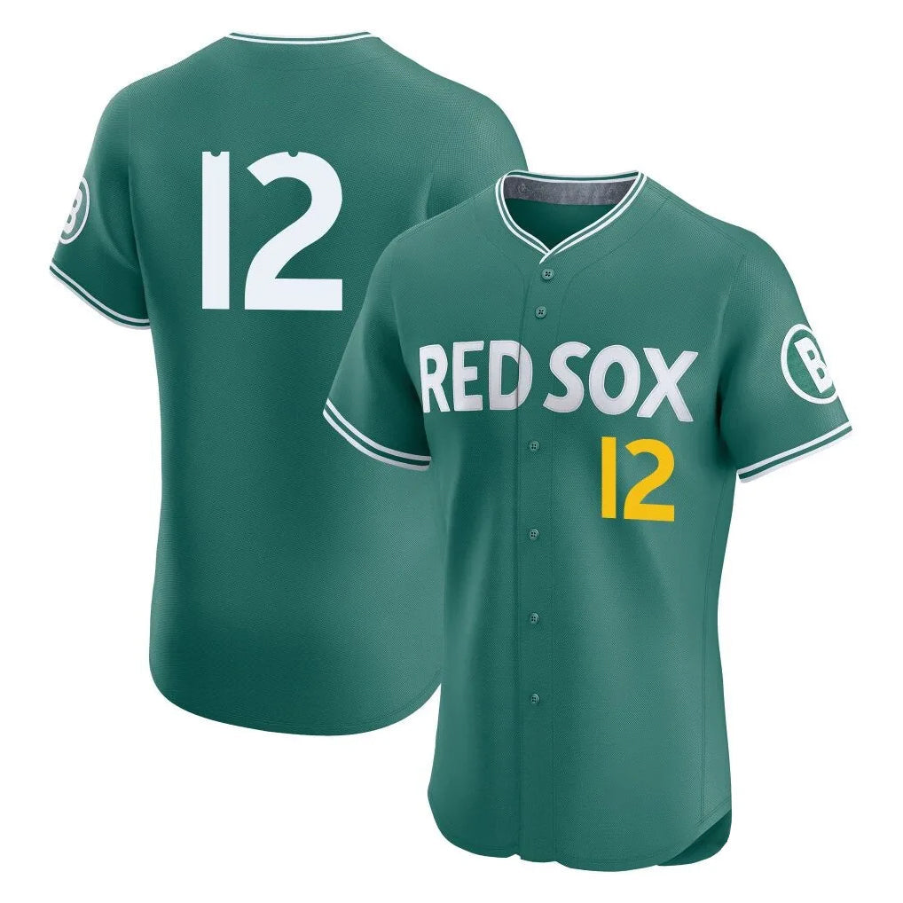 Punc B.Red Sox #12 Connor Wong Player Green City Connect Limited Elite Home Game Stitched Jerseys