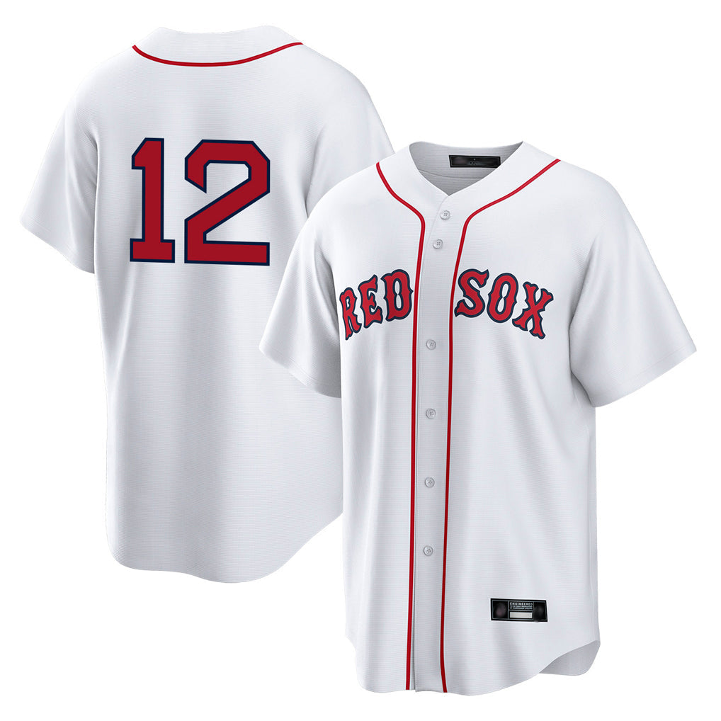 Punc B.Red Sox #12 Connor Wong Player White Home Game Stitched Jerseys