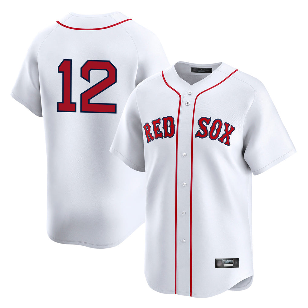 Punc B.Red Sox #12 Connor Wong Player White Limited Home Game Stitched Jerseys