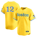 Punc B.Red Sox #12 Connor Wong Player Yellow Limited Home Game Stitched Jerseys