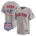 Punc B.Red Sox #16 Jarren Duran Player Gray Road USA 250 Fourth of July Limited Home Game Stitched Jerseys