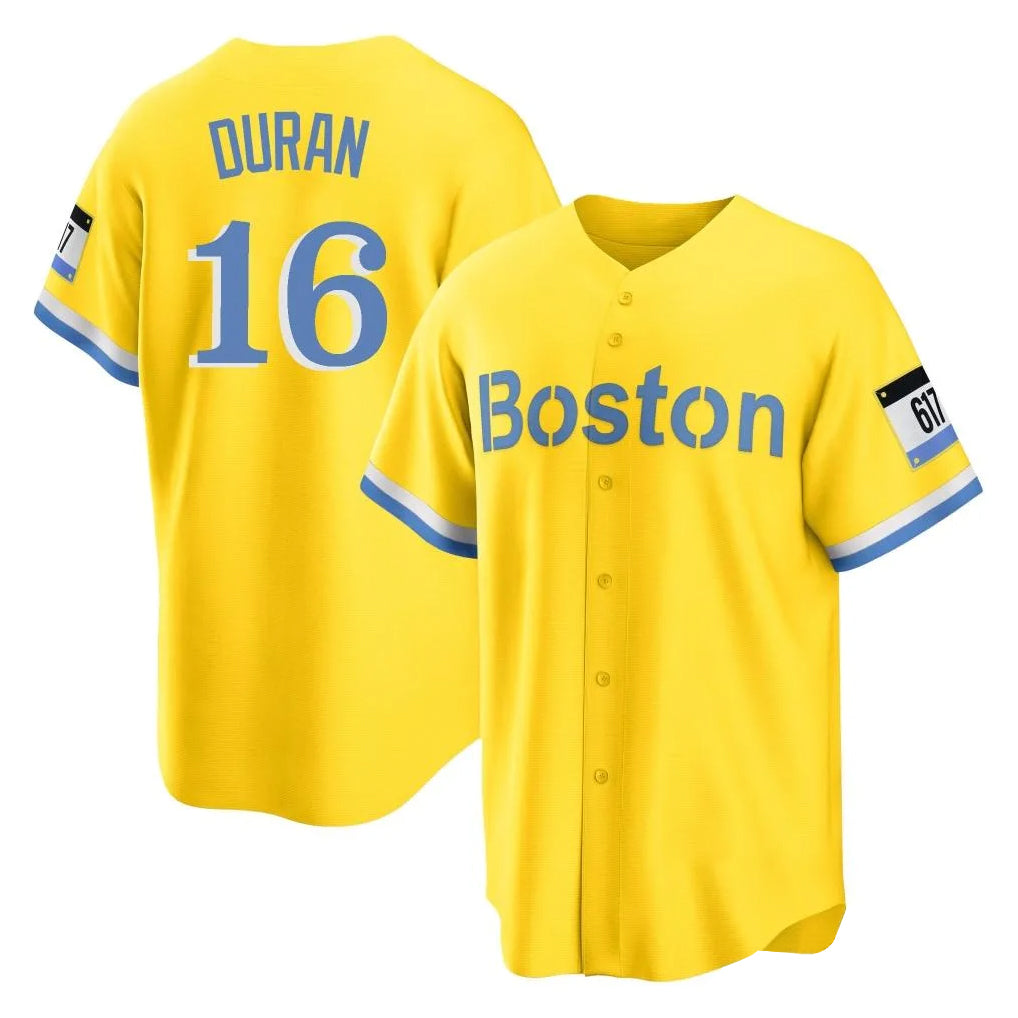 Punc B.Red Sox #16 Jarren Duran Player Yellow Home Game Stitched Jersey