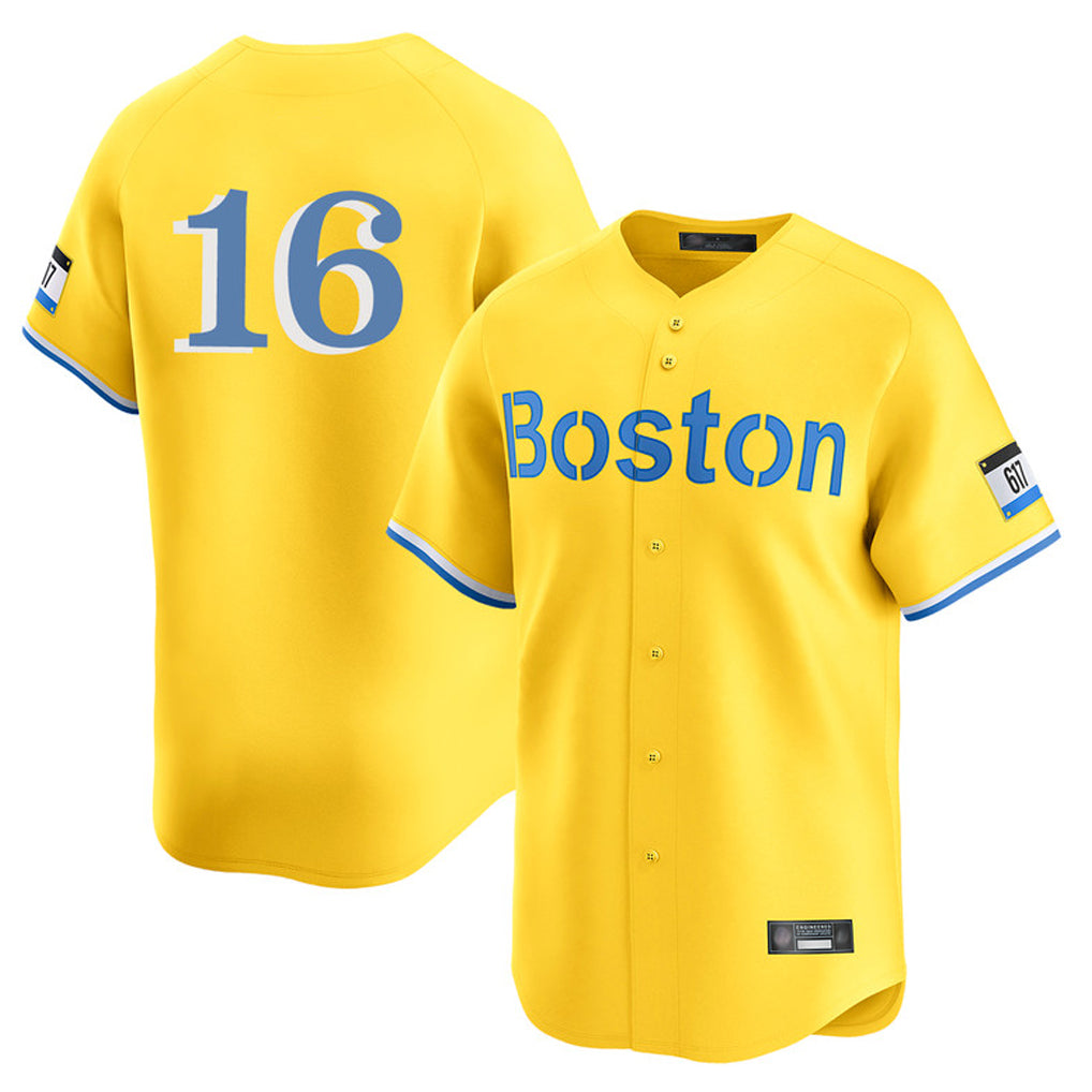 Punc B.Red Sox #16 Jarren Duran Player Yellow Limited Home Game Stitched Jersey