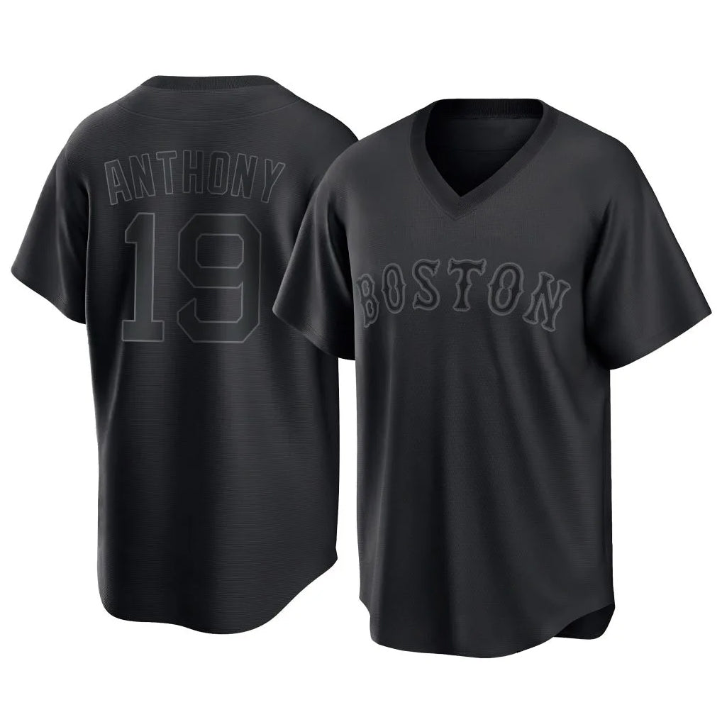 Punc B.Red Sox #19 Roman Anthony Player Black T-shirt Home Game Stitched Jerseys