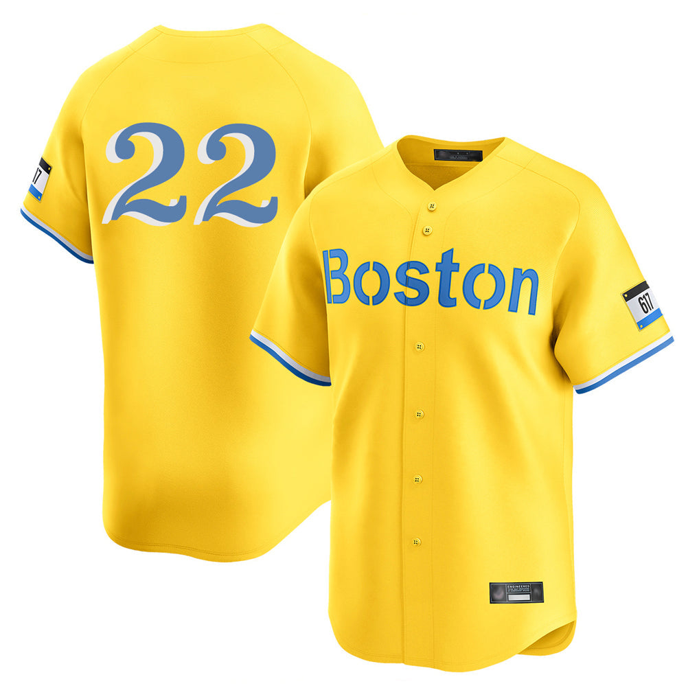 Punc B.Red Sox #22 Garrett Whitlock Player Yellow Limited Home Game Stitched Jerseys
