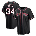 Punc B.Red Sox #34 David Ortiz Player Black Out Home Game Stitched Jerseys