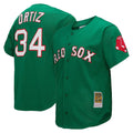 Punc B.Red Sox #34 David Ortiz Player Green Mitchell & Ness Cooperstown Collection Mesh Home Stitched Jerseys