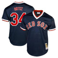 Punc B.Red Sox #34 David Ortiz Player Navy Cooperstown Collection Mesh T-shirt Home Stitched Jerseys