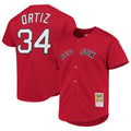 Punc B.Red Sox #34 David Ortiz Player Red Mitchell & Ness Cooperstown Collection Home Stitched Jerseys