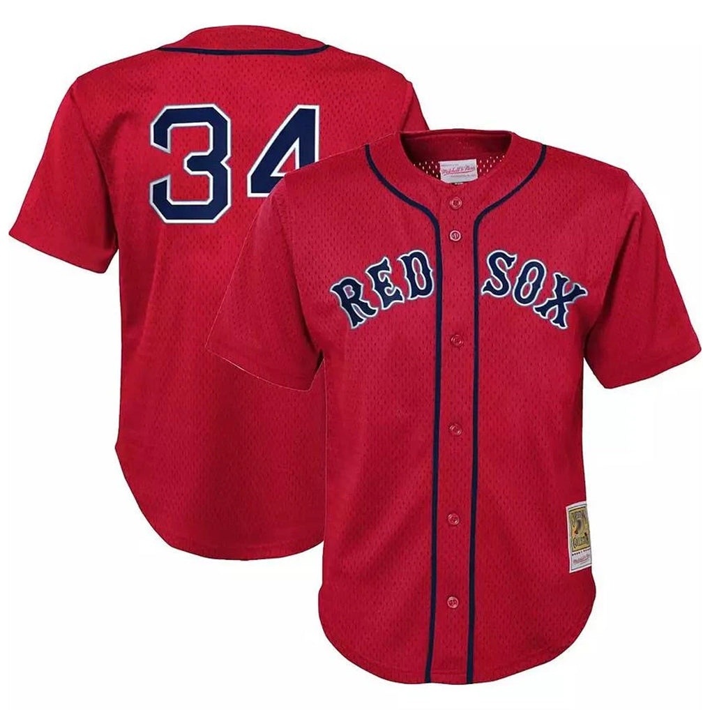 Punc B.Red Sox #34 David Ortiz Player Red Mitchell & Ness Cooperstown Collection Mesh Home Stitched Jerseys