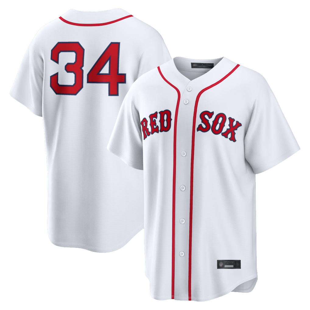 Punc B.Red Sox #34 David Ortiz Player White Home Game Stitched Jerseys
