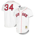 Punc B.Red Sox #34 David Ortiz Player White Mitchell & Ness Cooperstown Collection Mesh Home Stitched Jerseys
