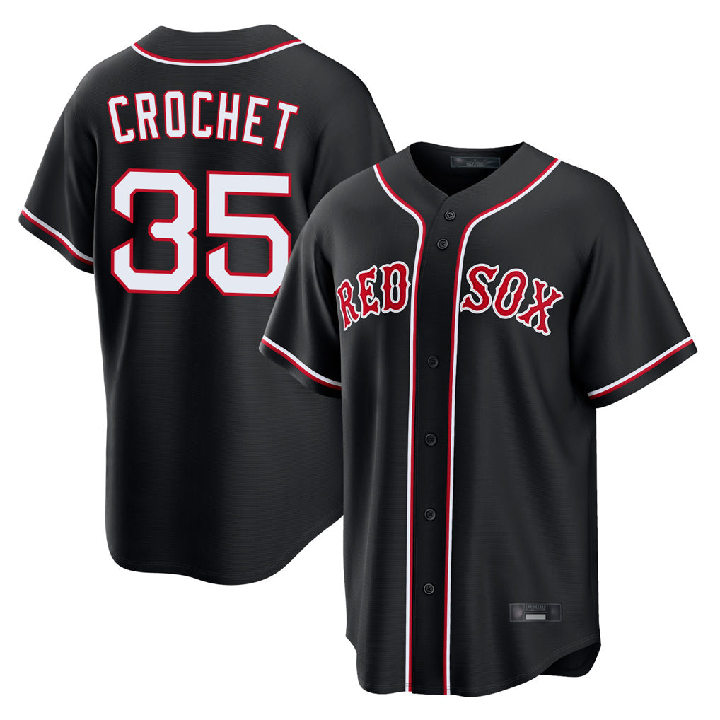 Punc B.Red Sox #35 Garrett Crochet Player Black Out Home Game Stitched Jerseys