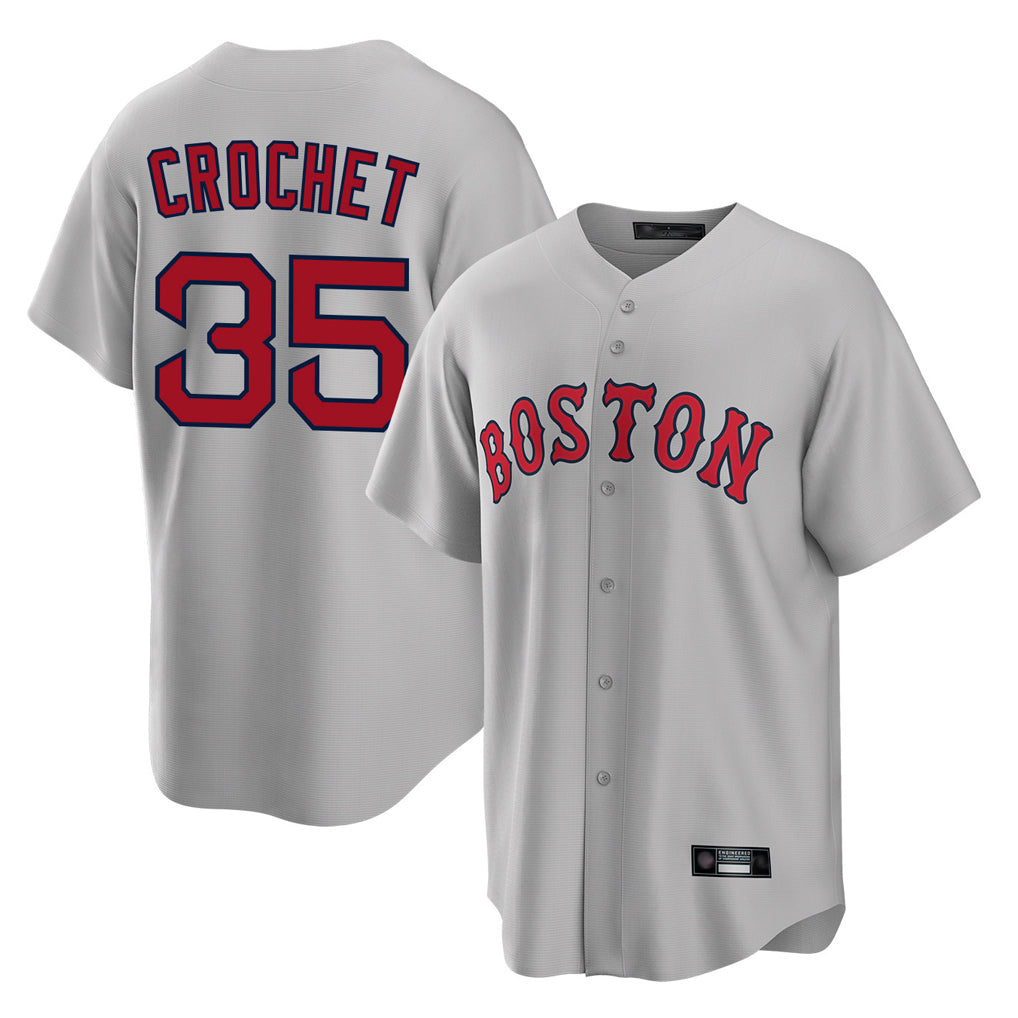 Punc B.Red Sox #35 Garrett Crochet Player Gray Road Home Game Stitched Jerseys