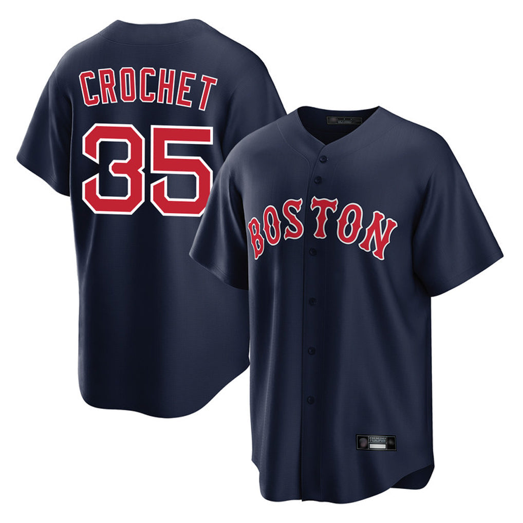 Punc B.Red Sox #35 Garrett Crochet Player Navy Home Game Stitched Jerseys
