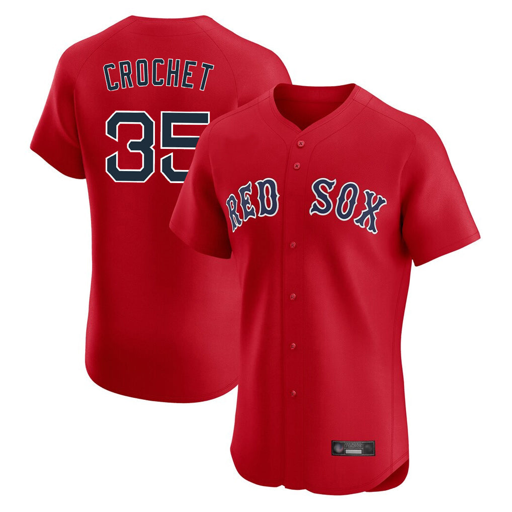 Punc B.Red Sox #35 Garrett Crochet Player Red Limited Elite Home Game Stitched Jerseys