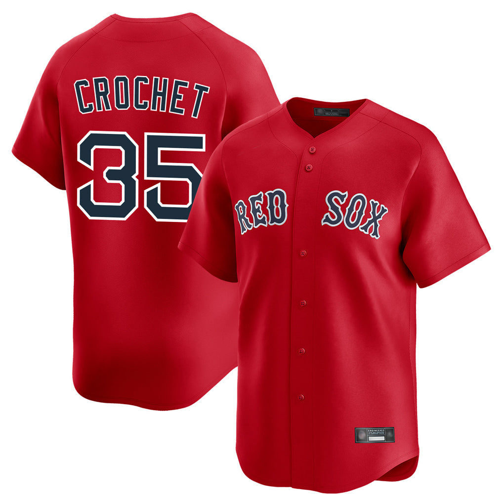 Punc B.Red Sox #35 Garrett Crochet Player Red Limited Home Game Stitched Jerseys