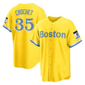Punc B.Red Sox #35 Garrett Crochet Player Yellow Home Game Stitched Jerseys