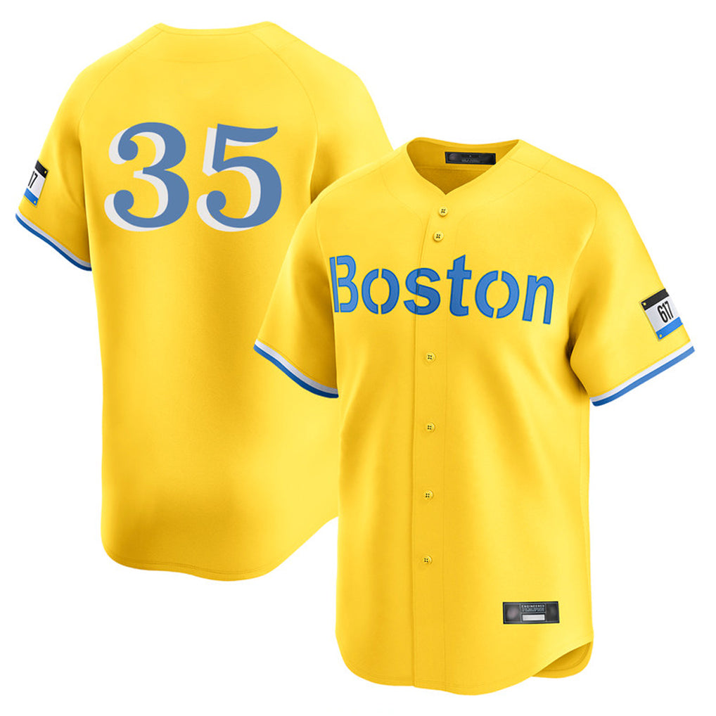 Punc B.Red Sox #35 Garrett Crochet Player Yellow Limited Home Game Stitched Jerseys