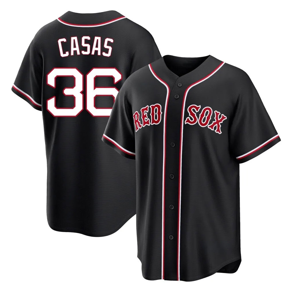 Punc B.Red Sox #36 Triston Casas Player Black Out Home Game Stitched Jerseys