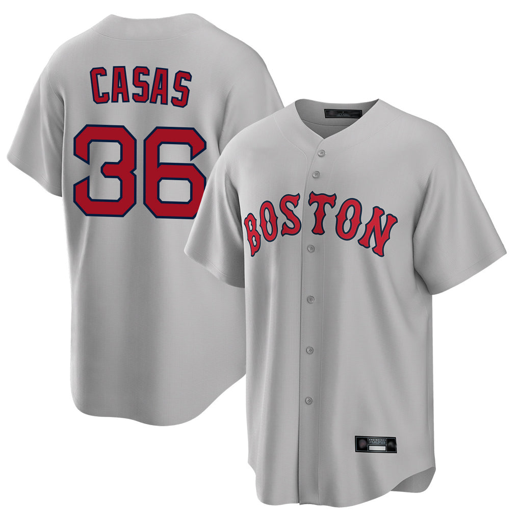 Punc B.Red Sox #36 Triston Casas Player Gray Road Home Game Stitched Jersey