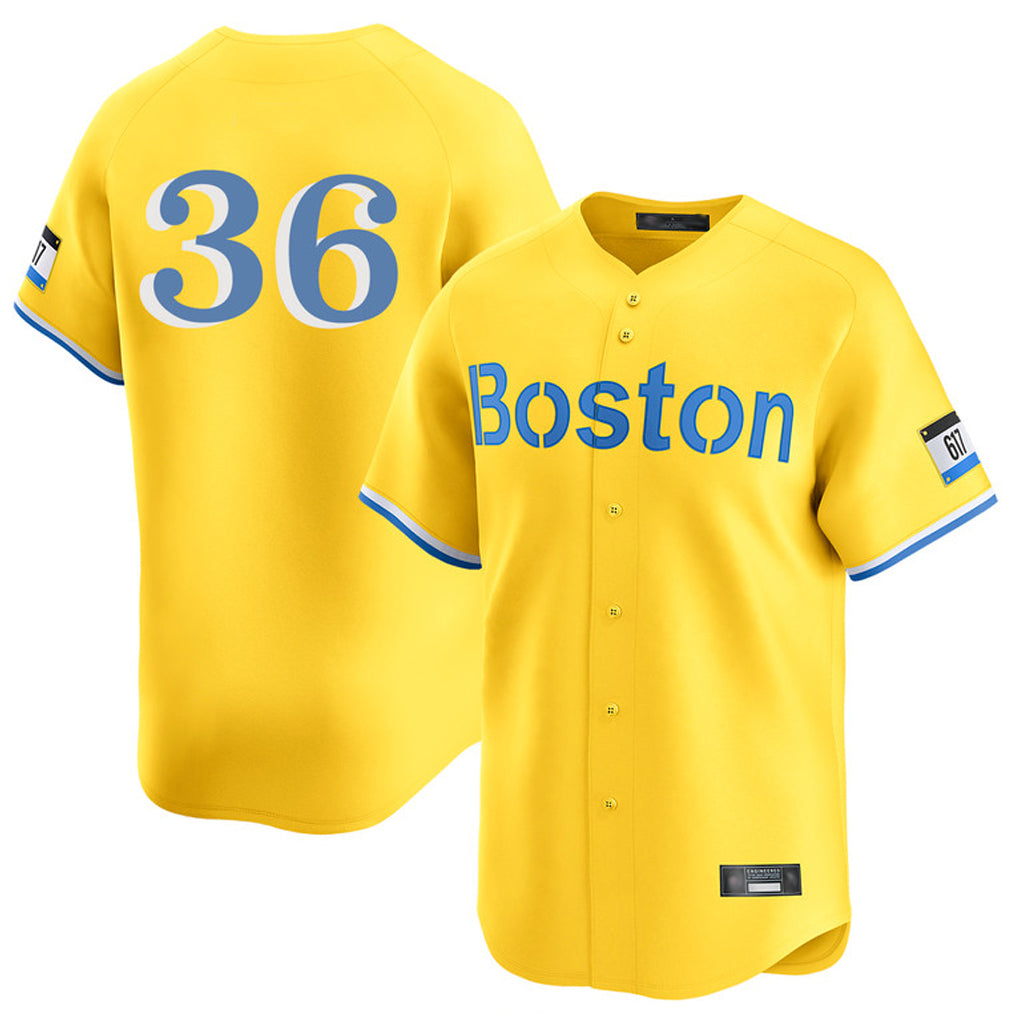 Punc B.Red Sox #36 Triston Casas Player Yellow Limited Home Game Stitched Jersey