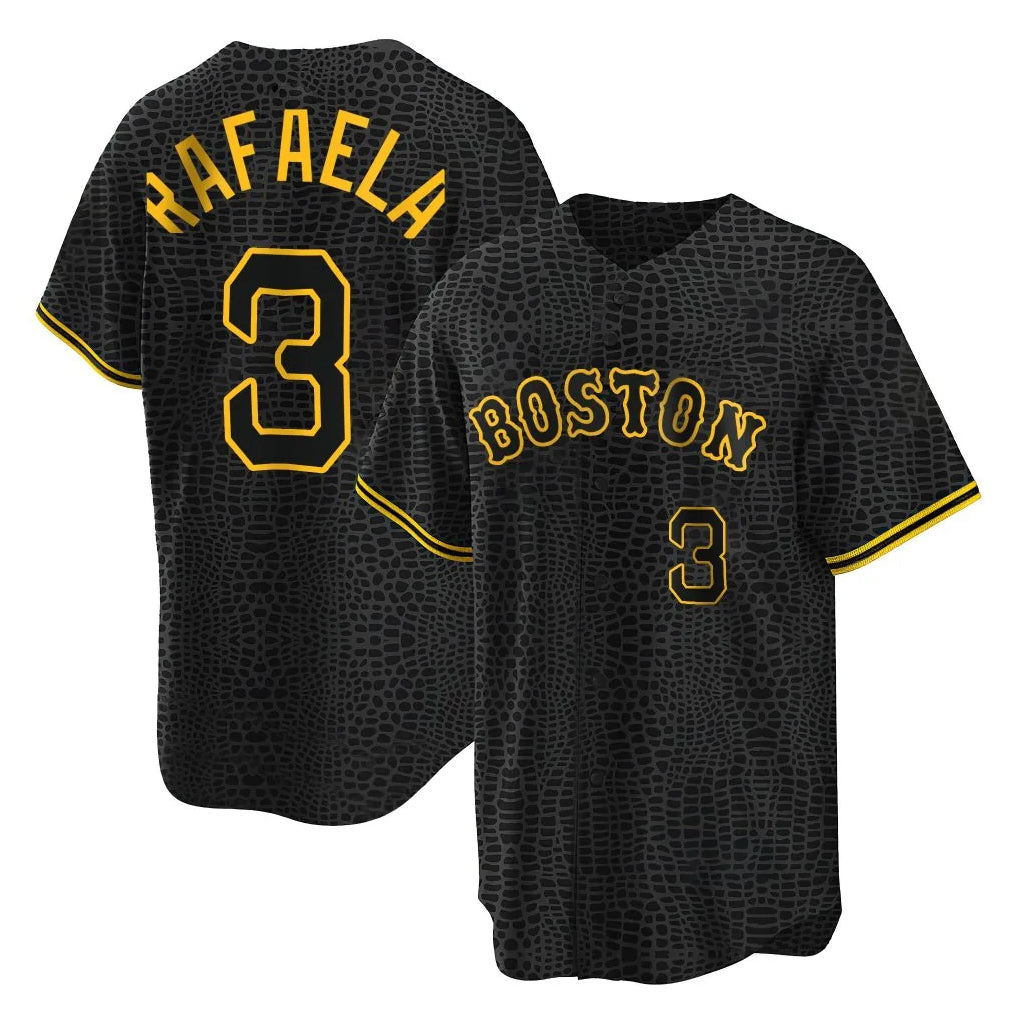 Punc B.Red Sox #3 Ceddanne Rafaela Player Black Snake Skin City Home Game Stitched Jerseys