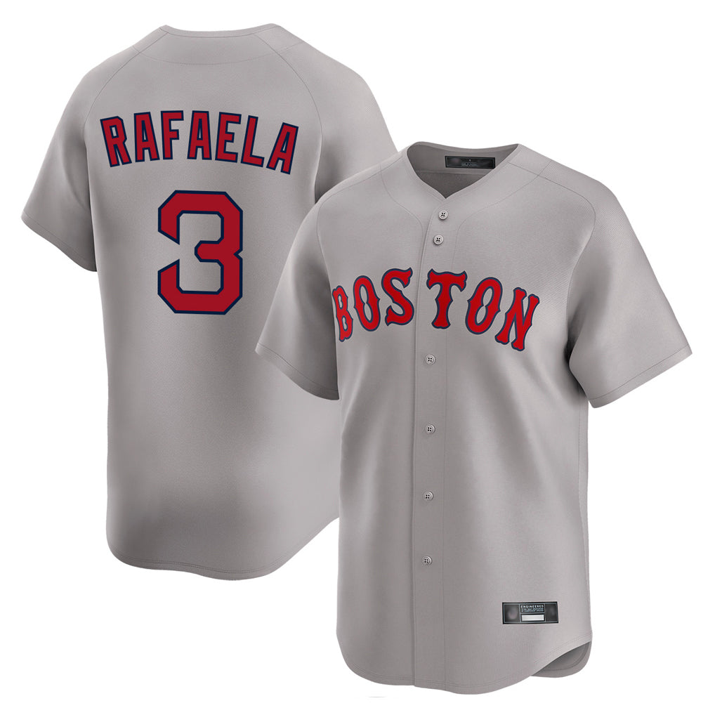 Punc B.Red Sox #3 Ceddanne Rafaela Player Gray Road Limited Home Game Stitched Jersey