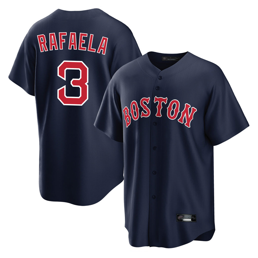 Punc B.Red Sox #3 Ceddanne Rafaela Player Navy Home Game Stitched Jersey