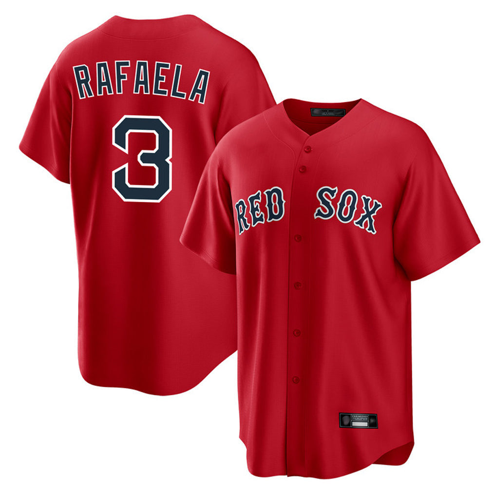 Punc B.Red Sox #3 Ceddanne Rafaela Player Red Home Game Stitched Jersey