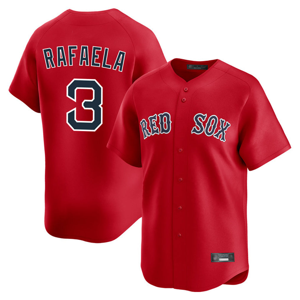 Punc B.Red Sox #3 Ceddanne Rafaela Player Red Limited Home Game Stitched Jersey
