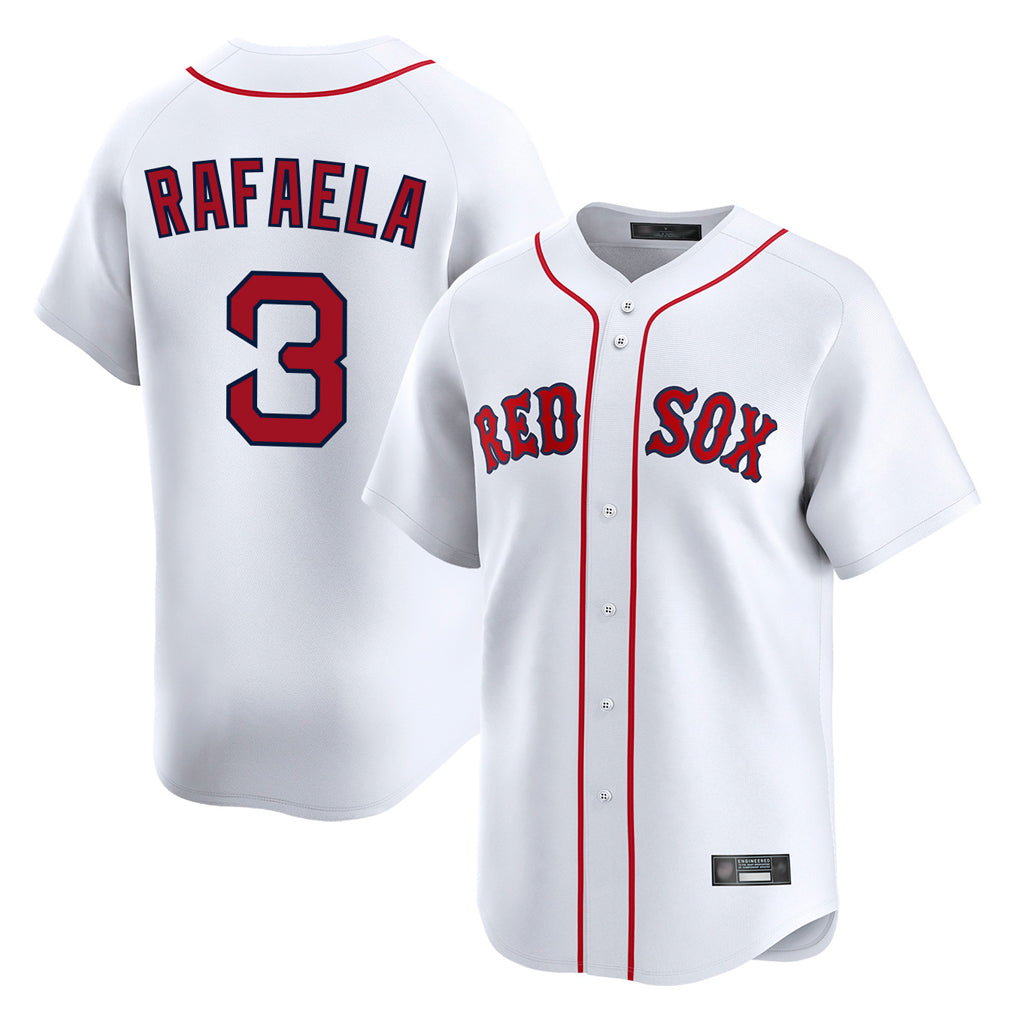 Punc B.Red Sox #3 Ceddanne Rafaela Player White Limited Home Game Stitched Jersey
