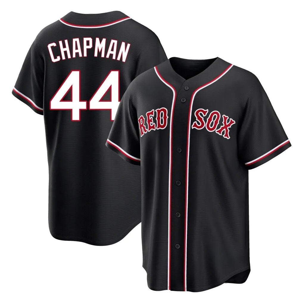 Punc B.Red Sox #44 Aroldis Chapman Player Black Out Home Game Stitched Jerseys