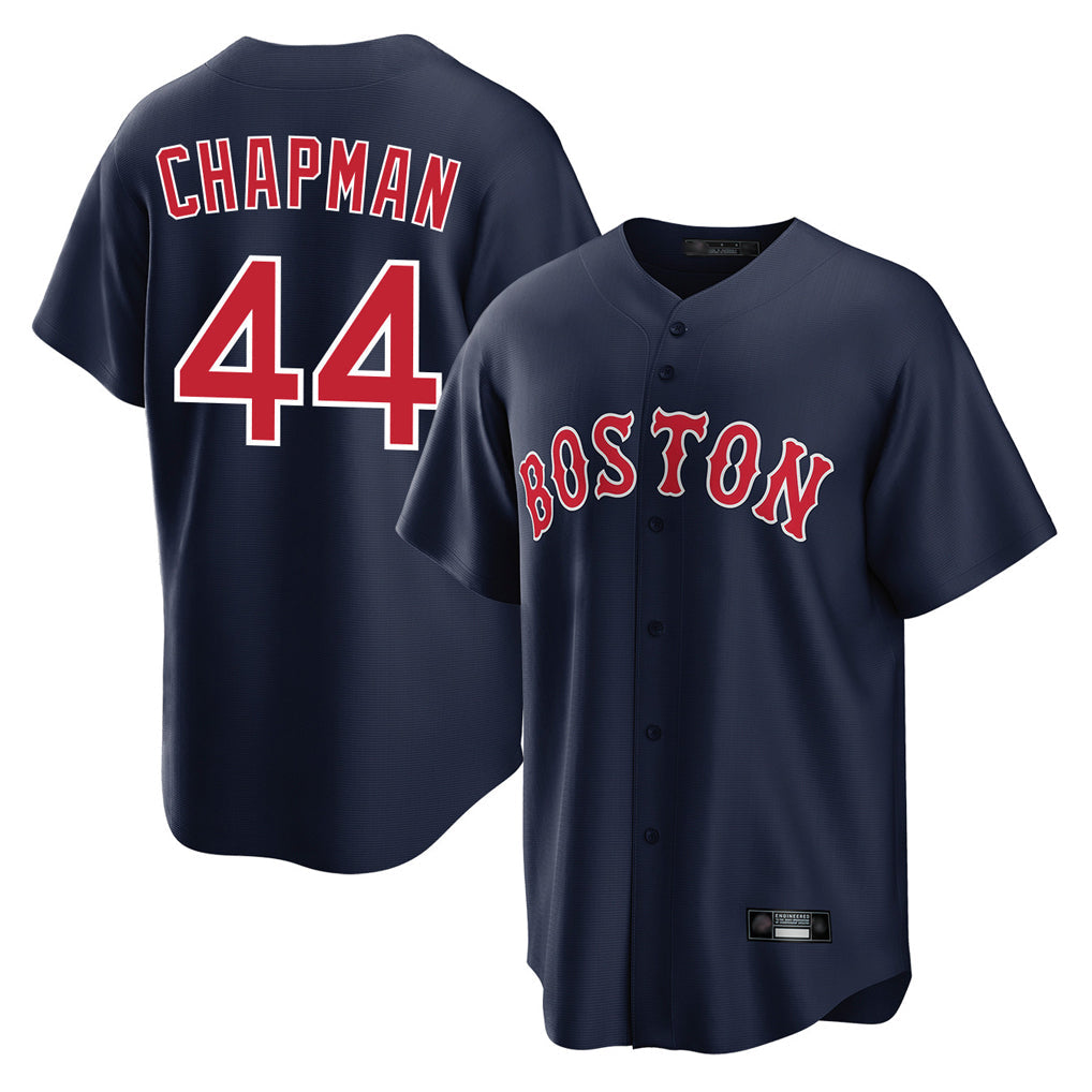 Punc B.Red Sox #44 Aroldis Chapman Player Navy Home Game Stitched Jerseys