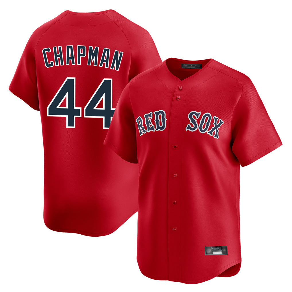 Punc B.Red Sox #44 Aroldis Chapman Player Red Limited Home Game Stitched Jerseys