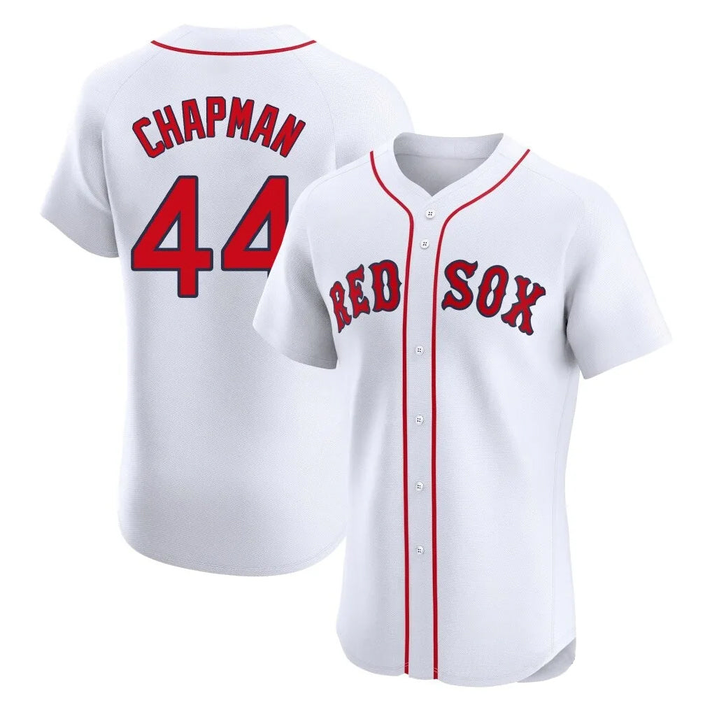 Punc B.Red Sox #44 Aroldis Chapman Player White Limited Elite Home Game Stitched Jerseys