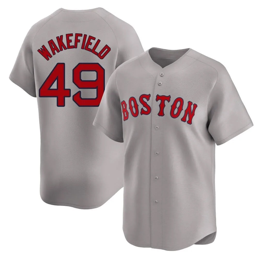 Punc B.Red Sox #49 Tim Wakefield Player Gray Road Limited Home Game Stitched Jerseys