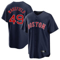 Punc B.Red Sox #49 Tim Wakefield Player Navy Home Game Stitched Jerseys