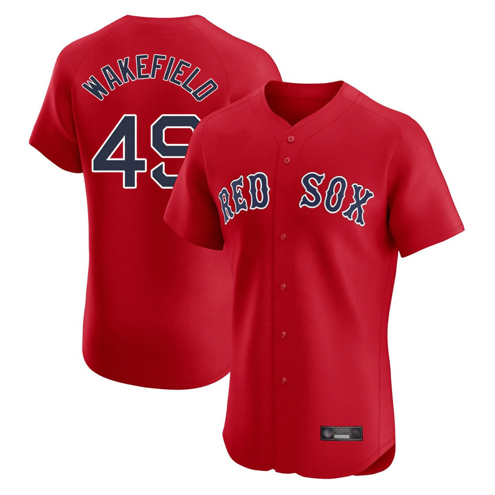 Punc B.Red Sox #49 Tim Wakefield Player Red Limited Elite Home Game Stitched Jerseys