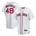 Punc B.Red Sox #49 Tim Wakefield Player White Home Game Stitched Jerseys