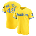 Punc B.Red Sox #49 Tim Wakefield Player Yellow Limited Elite Home Game Stitched Jerseys