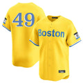 Punc B.Red Sox #49 Tim Wakefield Player Yellow Limited Home Game Stitched Jerseys