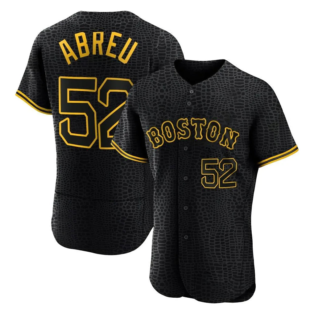 Punc B.Red Sox #52 Wilyer Abreu Player Black Snake Skin City Limited Elite Home Stitched Jerseys
