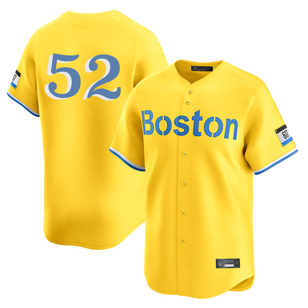 Punc B.Red Sox #52 Wilyer Abreu Player Yellow Limited Home Game Stitched Jerseys