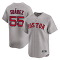 Punc B.Red Sox #55 Ranger Su¨¢rez Player Gray Road Limited Home Game Stitched Jerseys